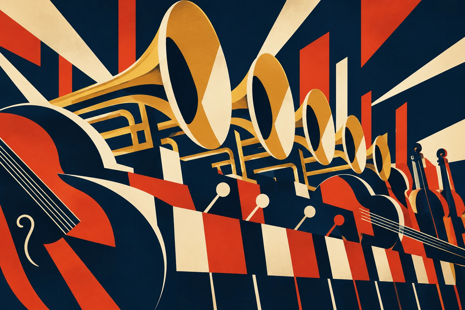 Original geometric modernism editorial illustration for Artillerie Lourde