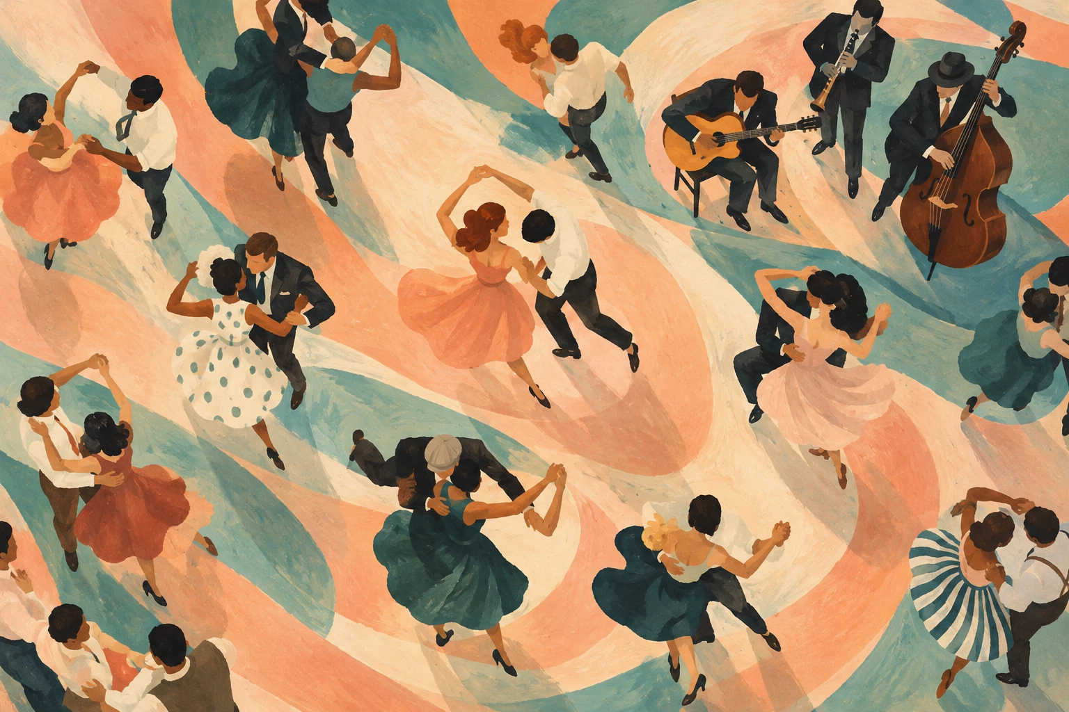 Original gouache editorial illustration for Begin The Beguine