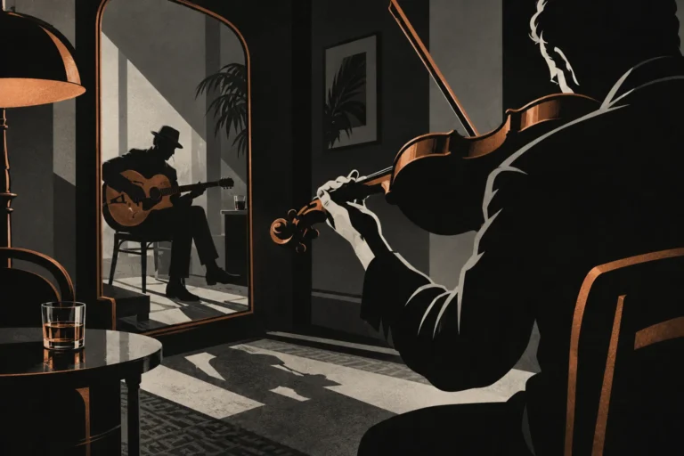 Original noir graphic illustration editorial illustration for Bricktop