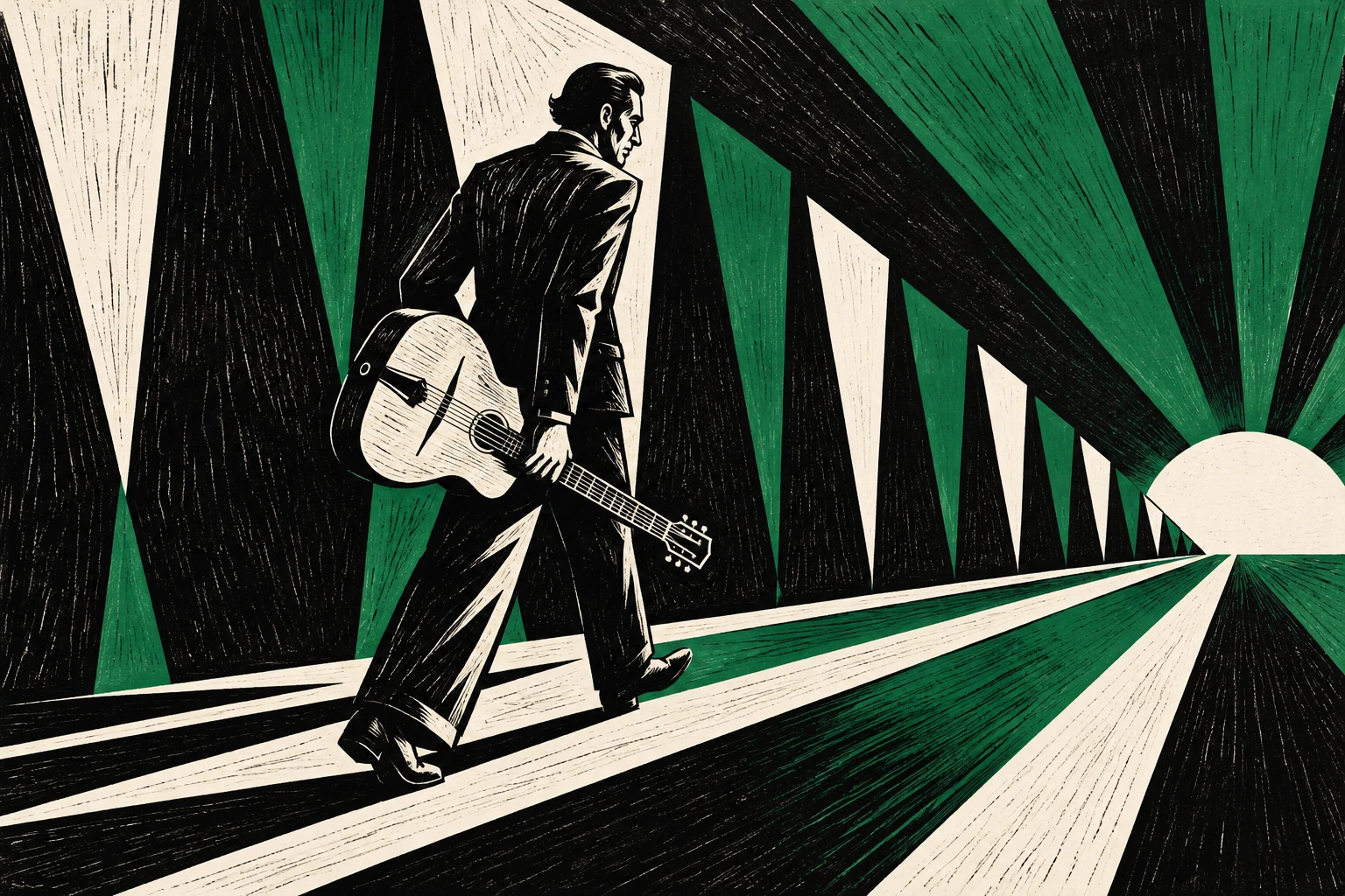 Original editorial illustration for Hungaria: forward lean offset rhythm.