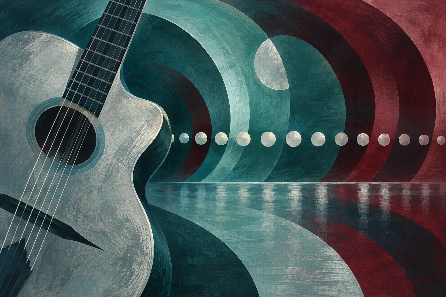 Original editorial illustration for Troublant Bolero: measured repeated pulses with inward turn.