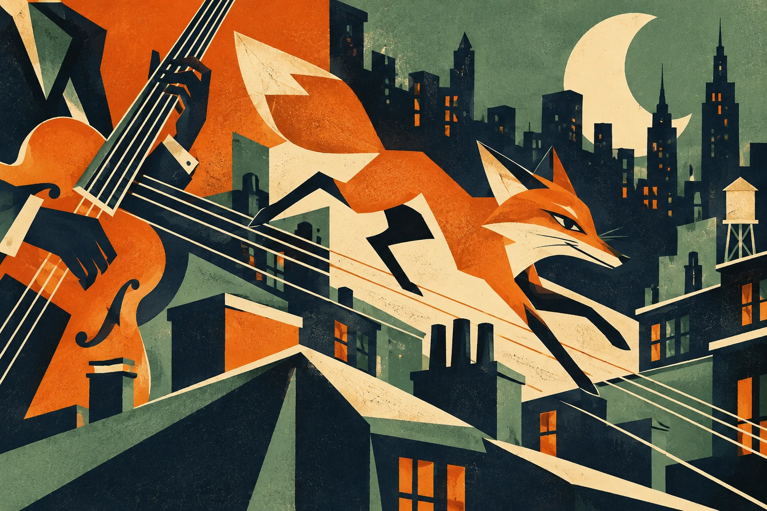 Original serigraph-style illustration for ultrafox