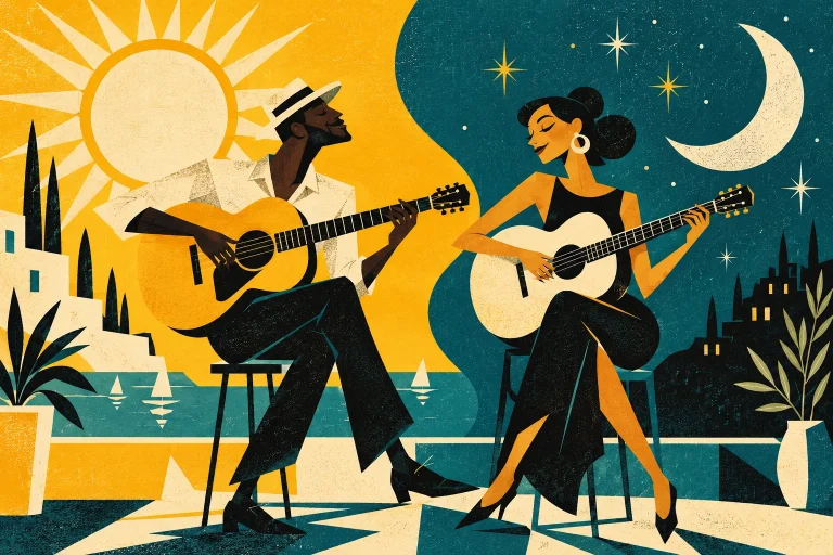 Original jazz serigraph illustration for sometimes i m happy